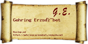 Gehring Erzsébet névjegykártya