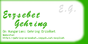 erzsebet gehring business card